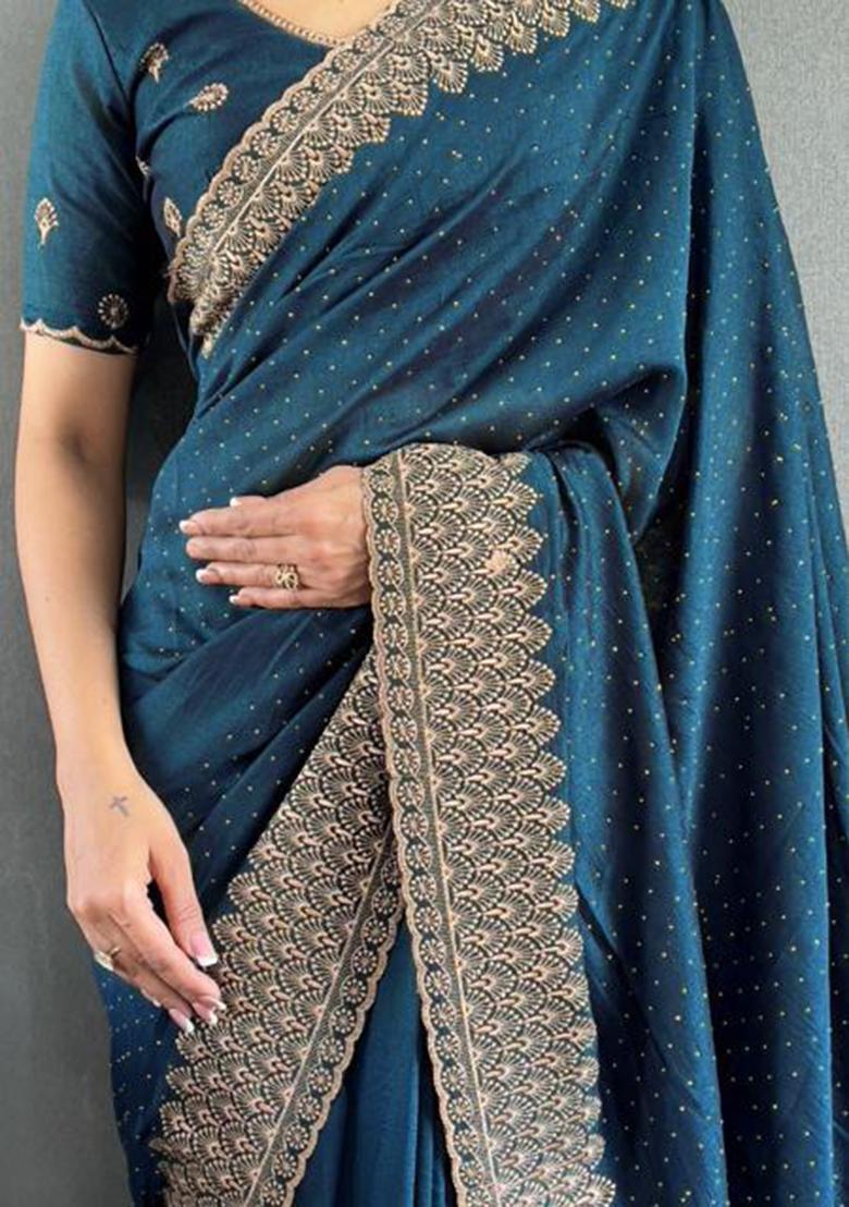 Green Zari Work Silk Saree Set