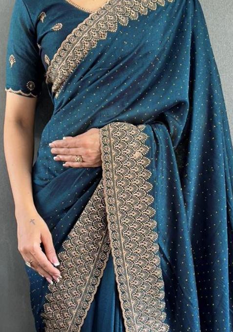 Green Zari Work Silk Saree Set