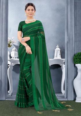 Botel Green Embroidered Georgette Saree Set