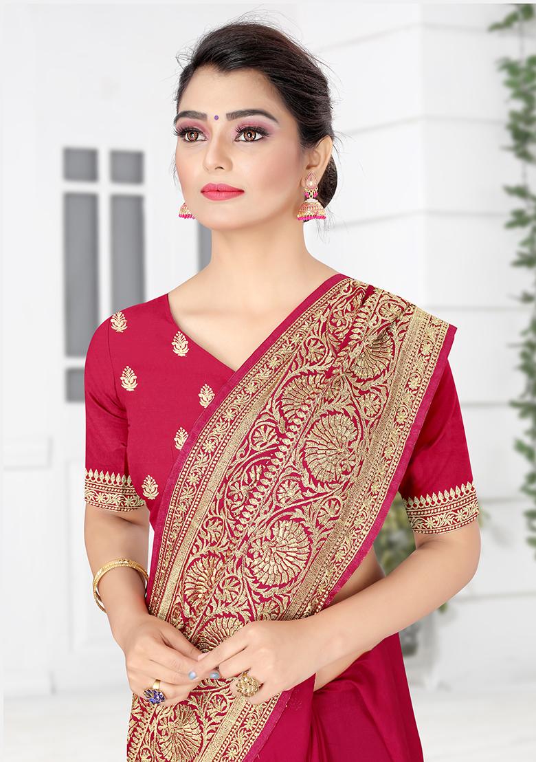 Rani Embroidered Silk Saree Set - Indya