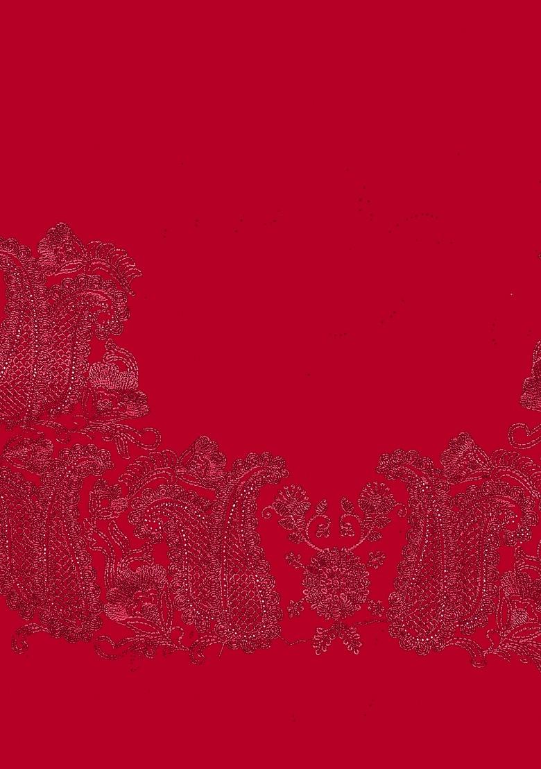 Red Embroidery Work Georgette Saree Set