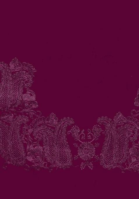 Wine Embroidery Work Georgette Saree Set
