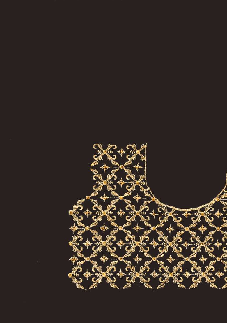 Black Work Silk Blend Saree Set with Embroidery for Diwali | Wedding & Festive Wear - Indya