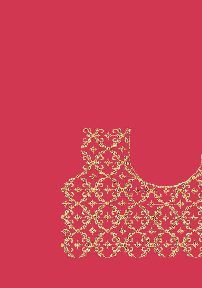 Peach Embroidery Work Silk Saree Set