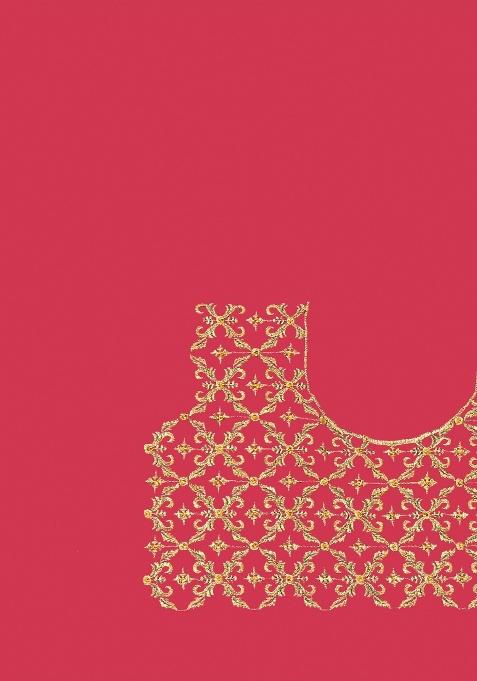 Peach Embroidery Work Silk Saree Set