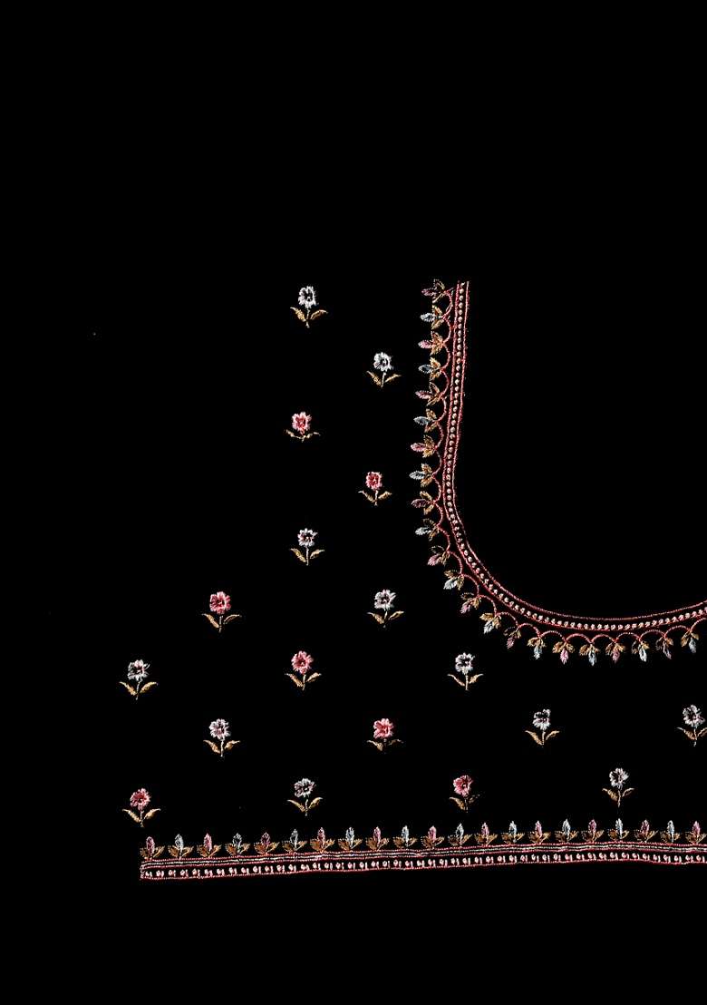 Black Work Georgette Saree Set with Embroidery for Diwali | Wedding & Festive Wear - Indya