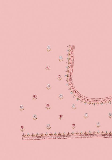 Dusty Pink Embroidery Work Georgette Saree Set