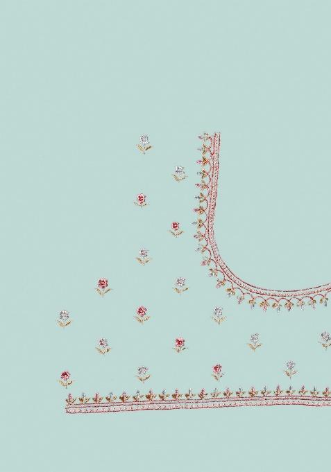 C Green Embroidery Work Georgette Saree Set