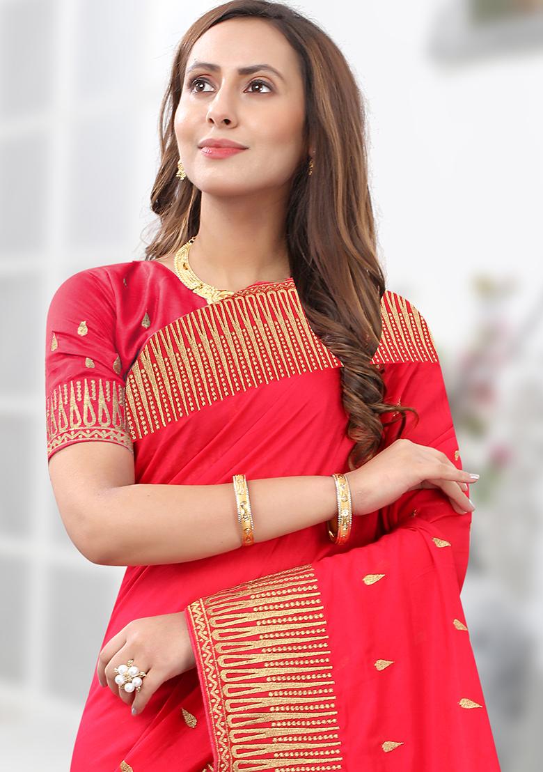 Gajari Heavy Jari Embrodery Silk Saree Set