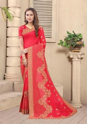 Gajari Heavy Jari Embrodery Silk Saree Set