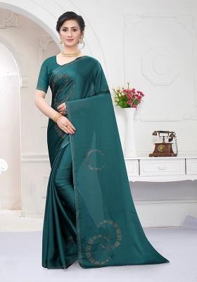 Light Morepech Heavy Siroski Hot Fix Stone Work Silk Saree Set
