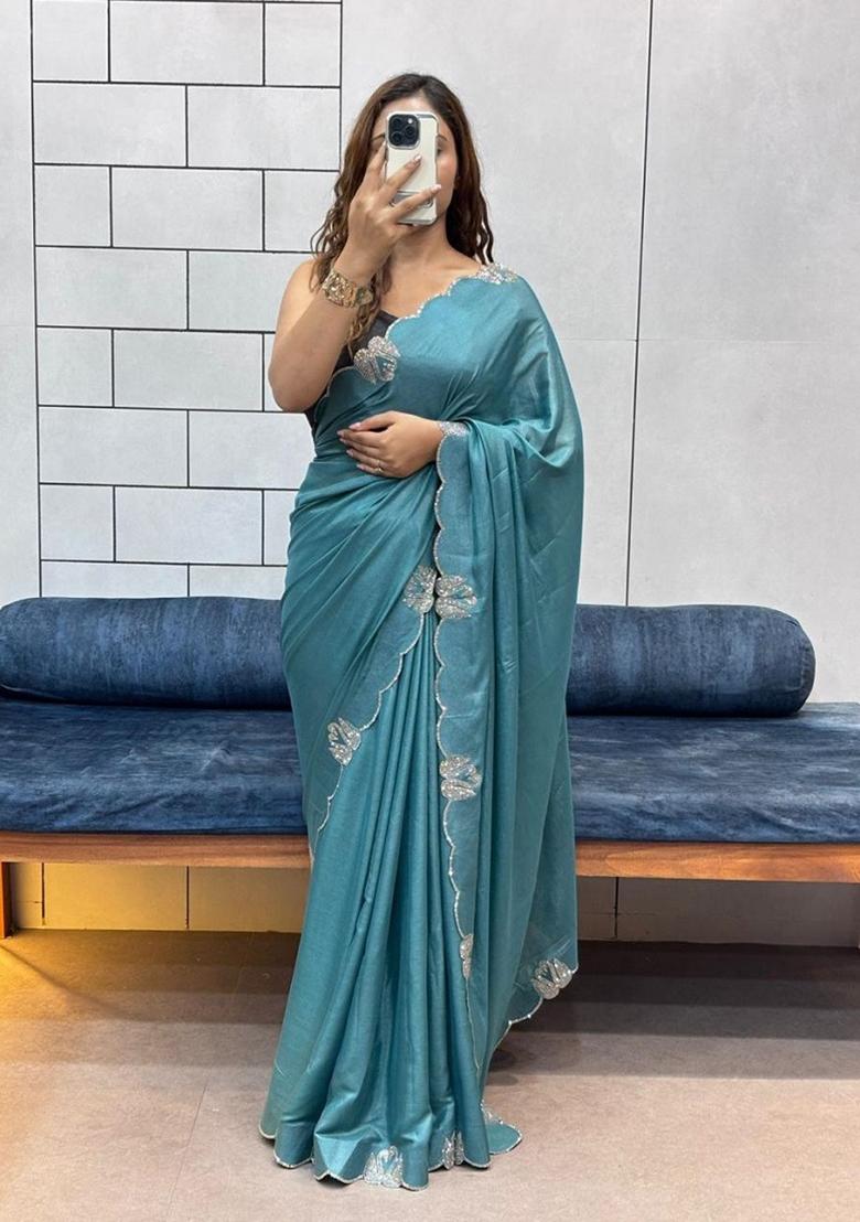 Rama Siroski Diamond Work Silk Saree Set