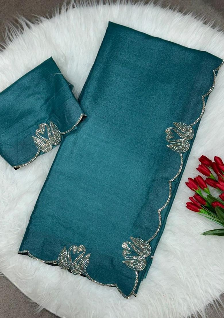 Rama Siroski Diamond Work Silk Saree Set
