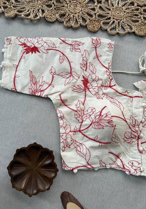 Wine Ikat Silk Saree Set