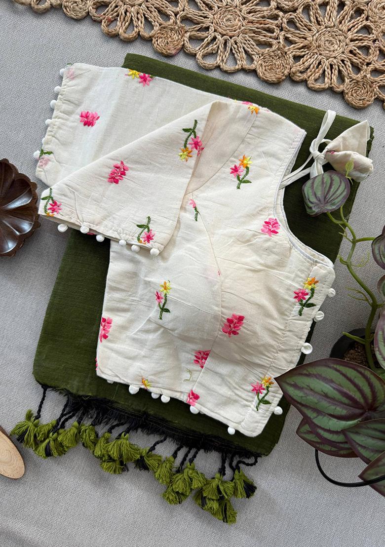 Green Ikat Silk Saree Set