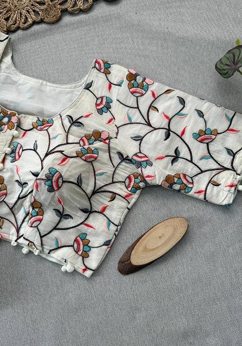 Sky Ikat Silk Saree Set