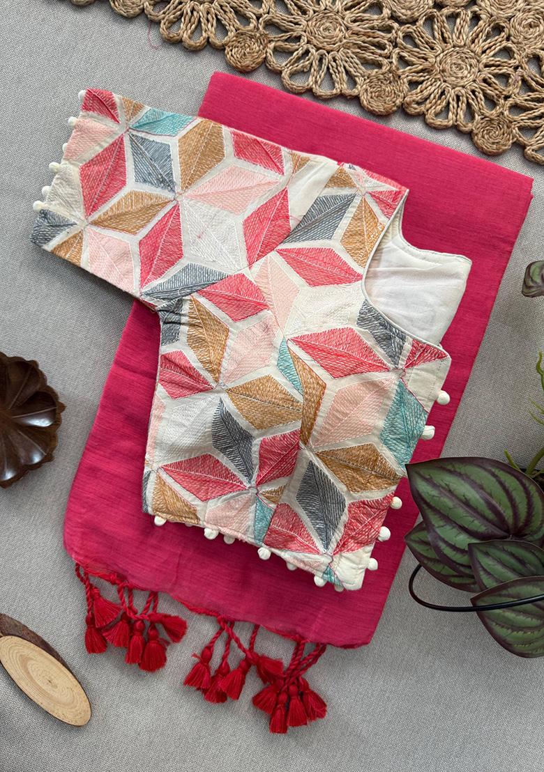 Gajri Ikat Silk Saree Set