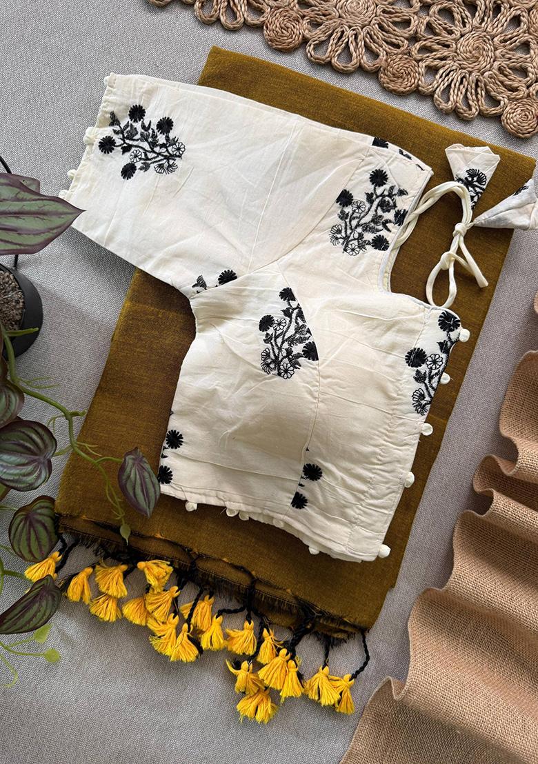 Gold Ikat Silk Saree Set