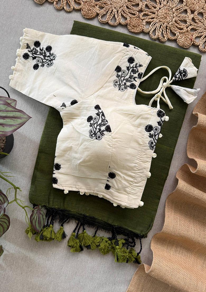 Green Ikat Silk Saree Set