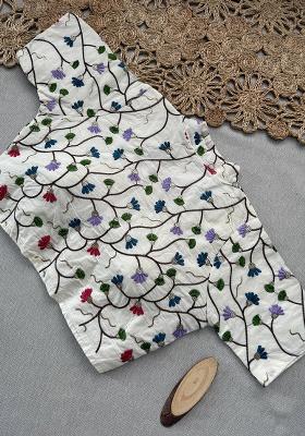 Blue Ikat Silk Saree Set