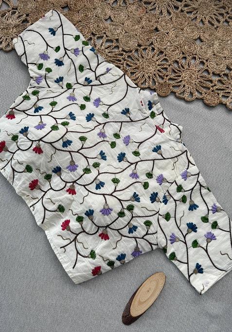 Mehendi Ikat Silk Saree Set