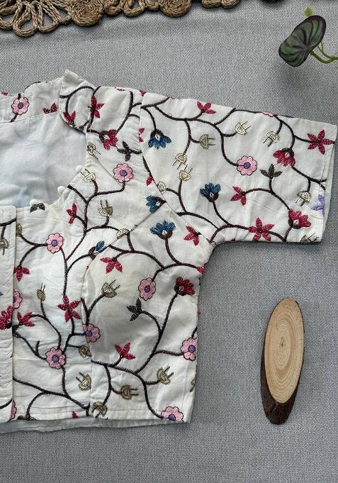 Green Ikat Silk Saree Set