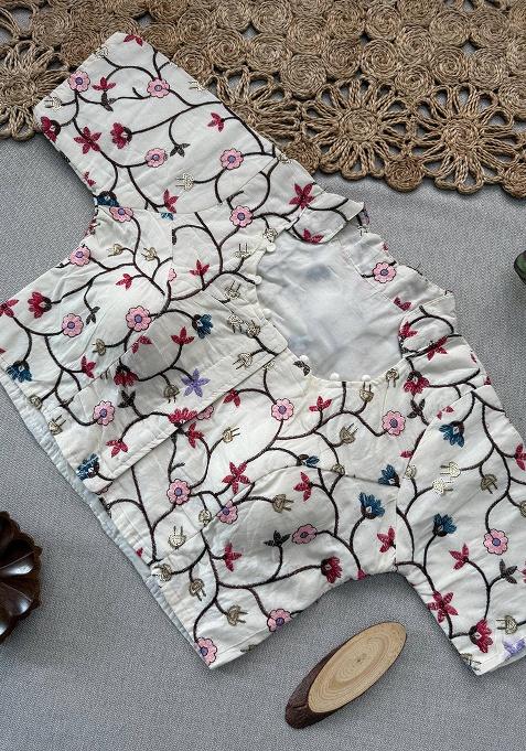 Rama Ikat Silk Saree Set