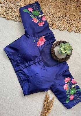 Pink Ikat Silk Saree Set