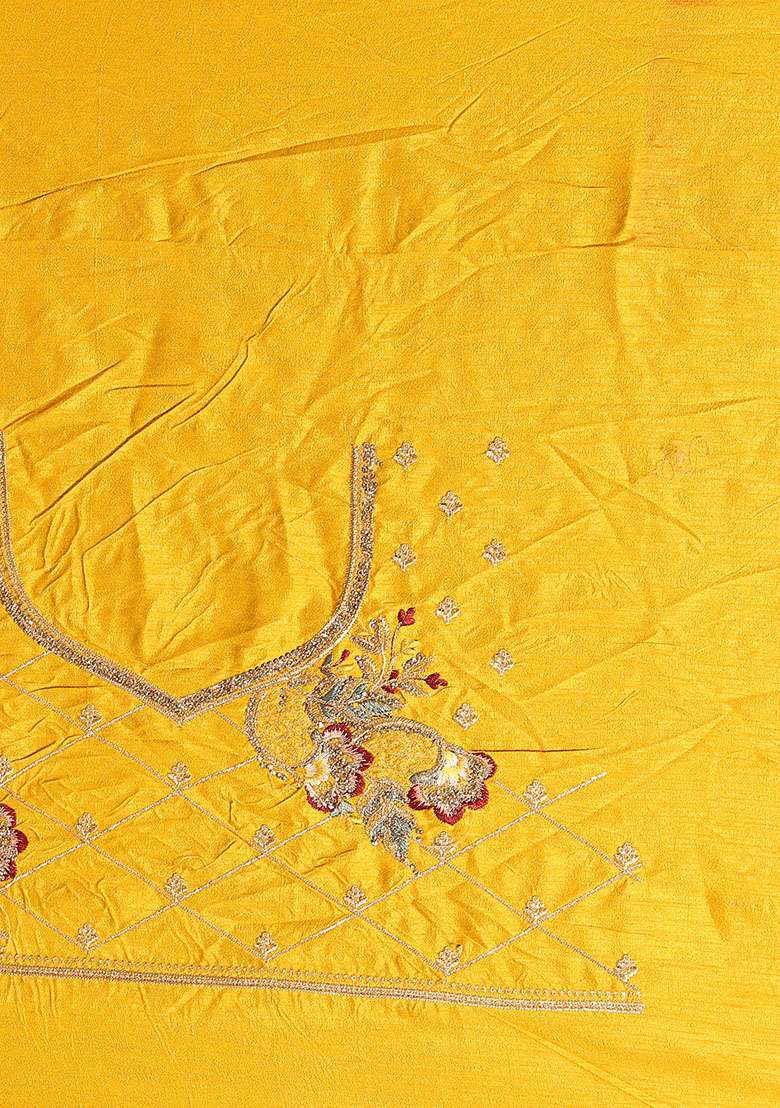Wine Silk Blend Saree Set with Embroidery for Diwali | Wedding & Festive Wear - Indya