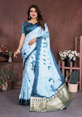 Red Embroidery Silk Saree Set