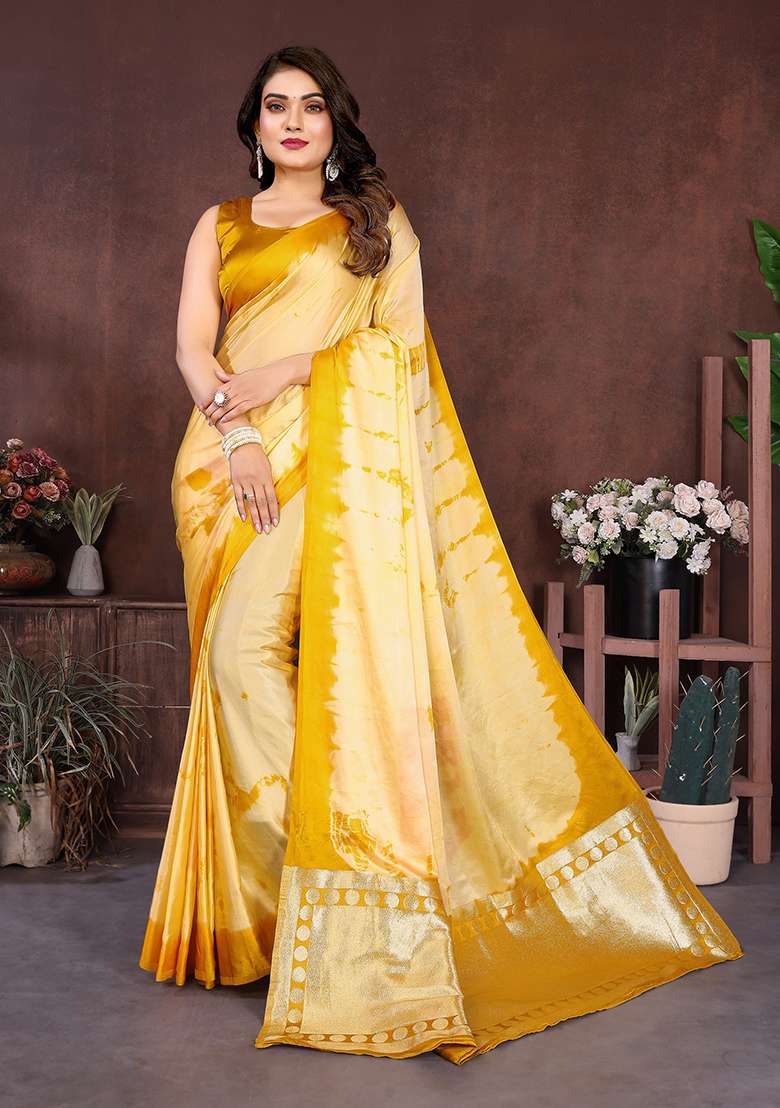 Wine Embroidery Silk Blend Saree Set - Indya