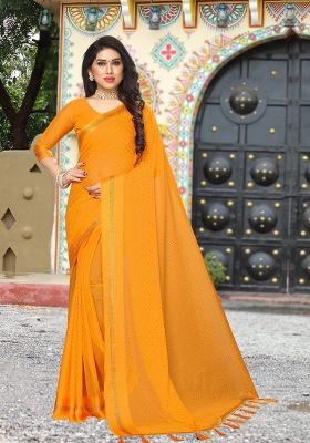 Mustrad Embroidery Satin Saree Set