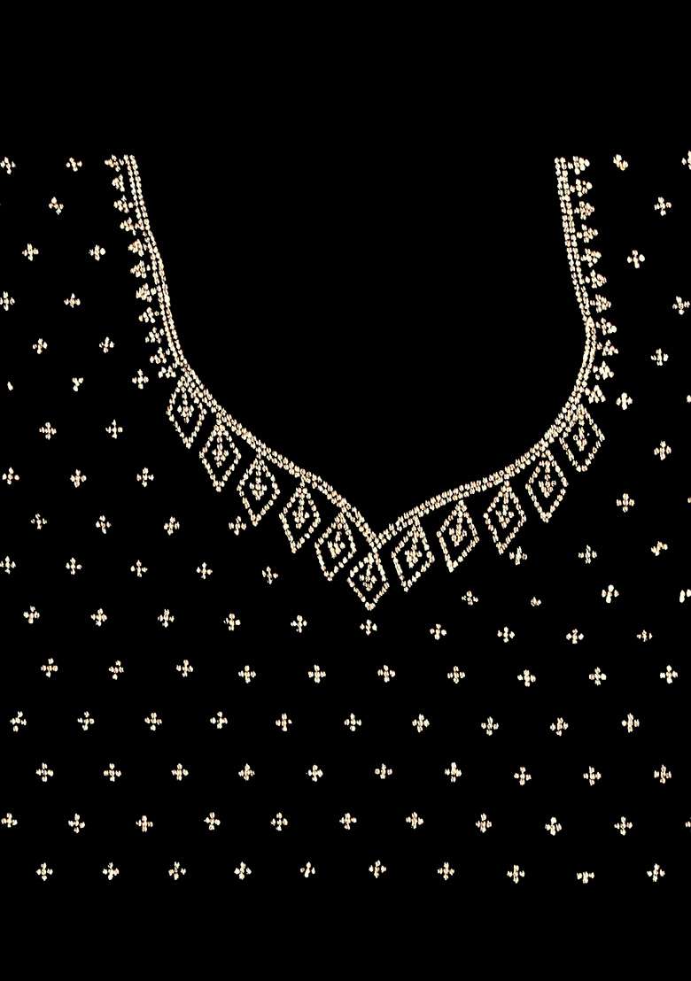 Black Embellished Silk Blend Saree Set for Diwali | Wedding & Festive Wear - Indya