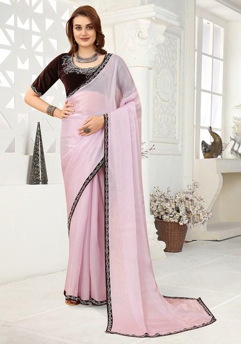 Pink Zarkan Jimmy Choo Crush Saree Set