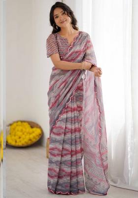 Multicolor Gota Patti Georgette Saree Set