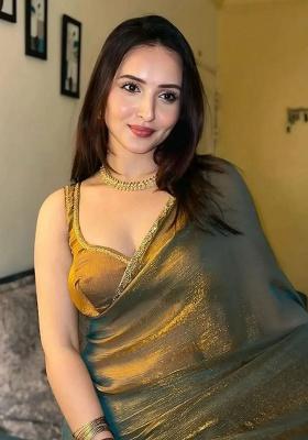 Mustard Motif Fandy Crush Saree Set