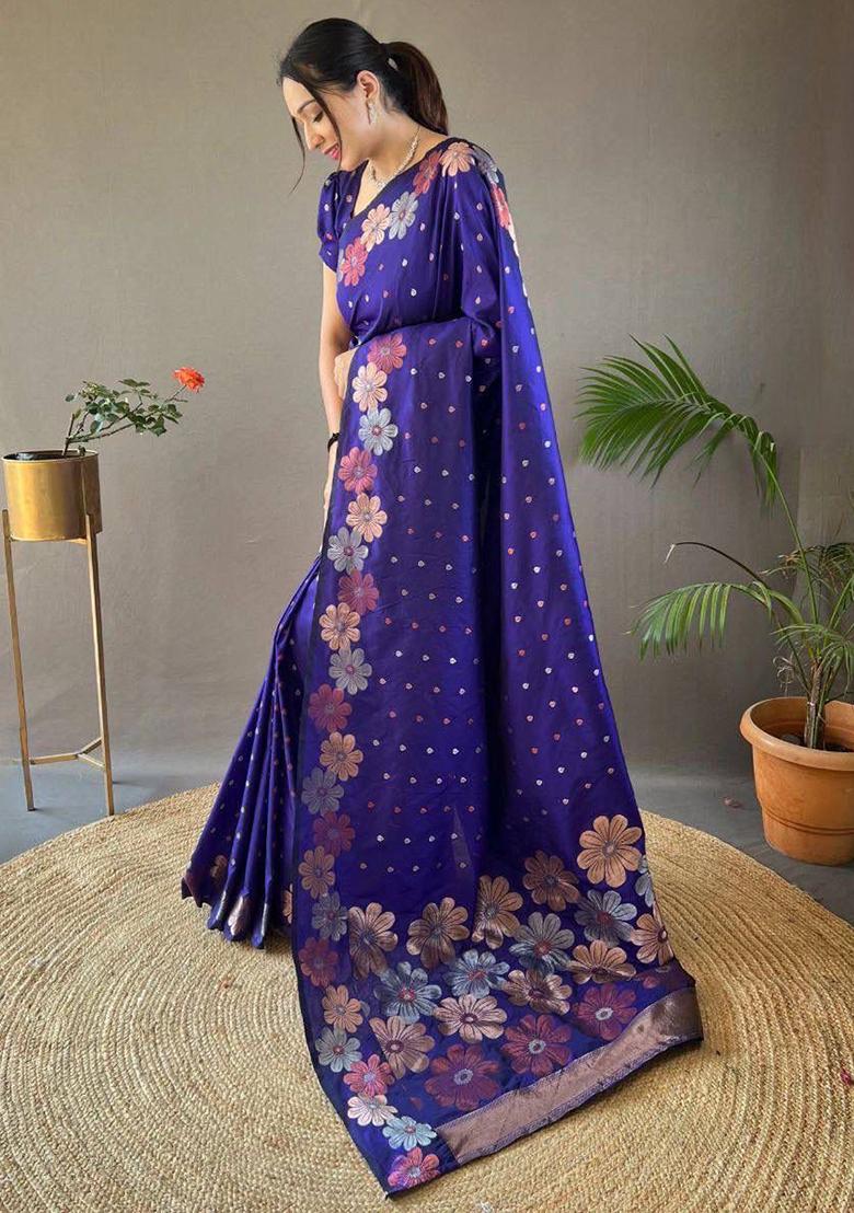 Rama Jacquard Silk Saree Set - Indya