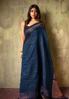 Rama Jacquard Silk Saree Set