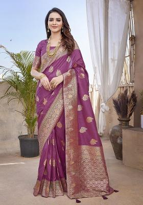 Light Pink Weaving Silk Saree Set