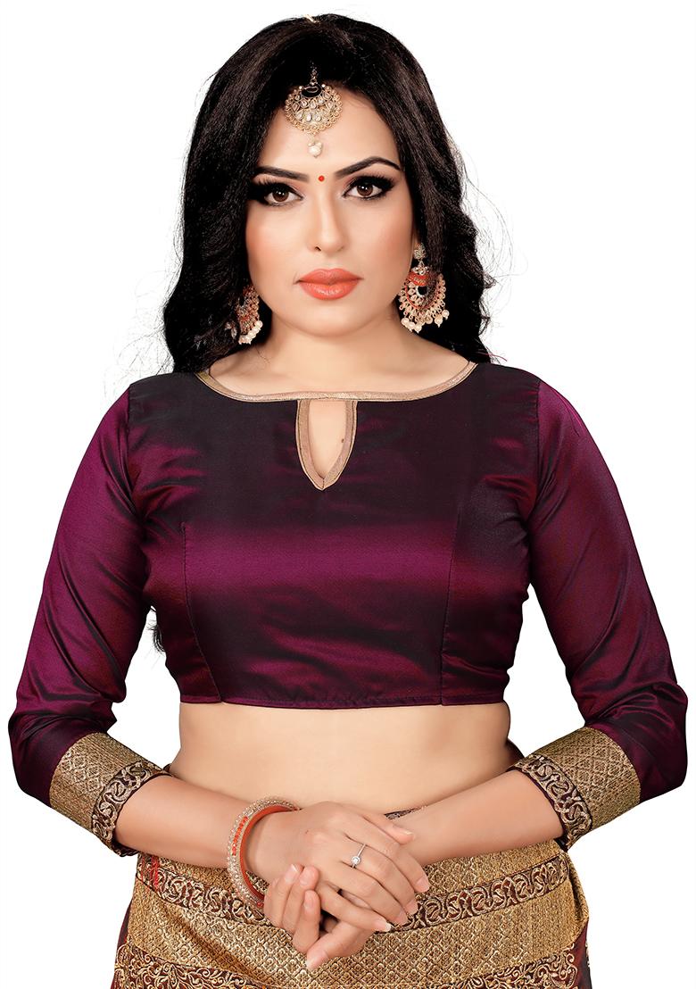 Royal Blue Embroidery Silk Saree Set - Indya