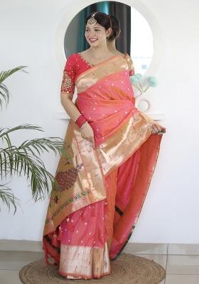 Gajari Woven Silk Saree Set