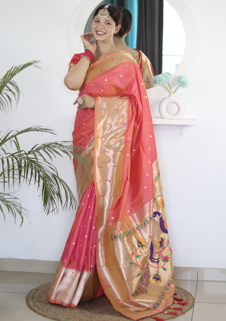 Gajari Woven Silk Saree Set - Indya
