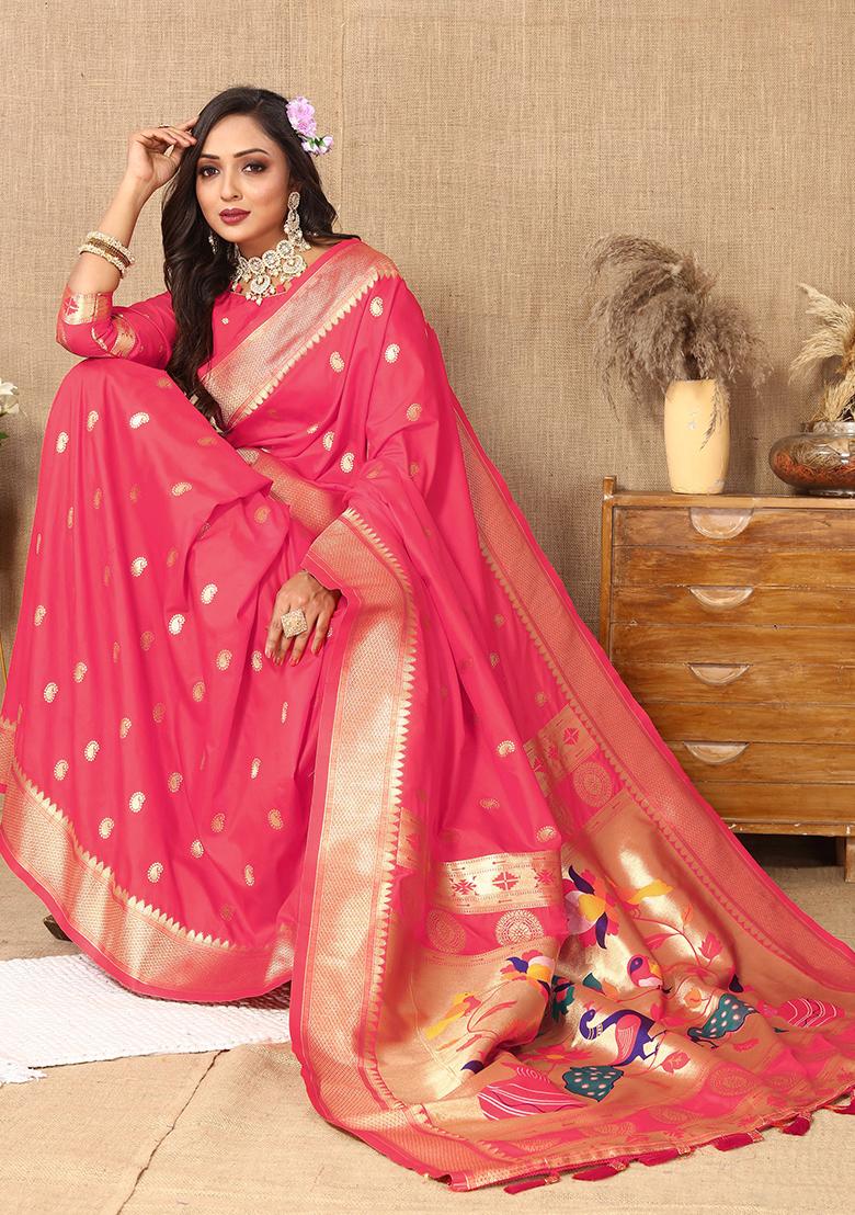 Gajari Woven Silk Saree Set - Indya