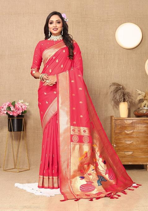 Gajari Woven Silk Saree Set