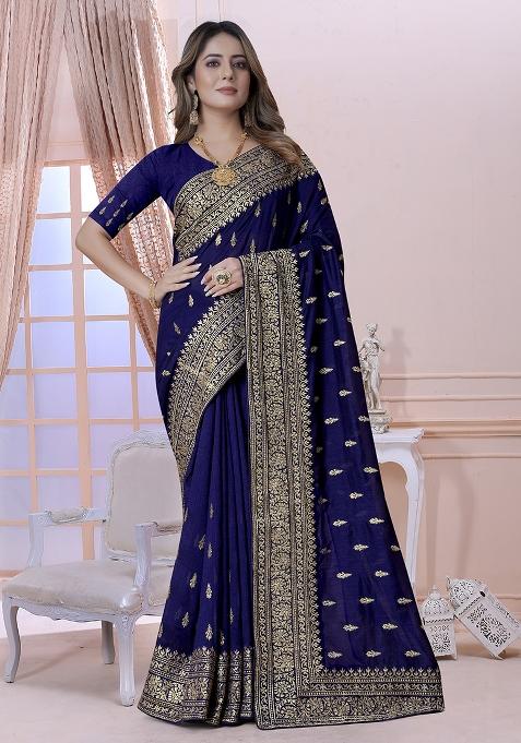 Nevi Embroidery Silk Saree Set