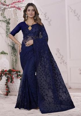 Nevi Embroidery Net Saree Set