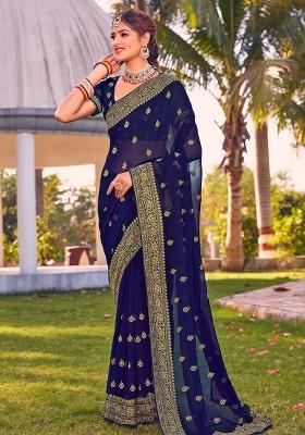 Nevi Embroidery Georgette Saree Set