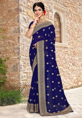 Nevi Embroidery Georgette Saree Set