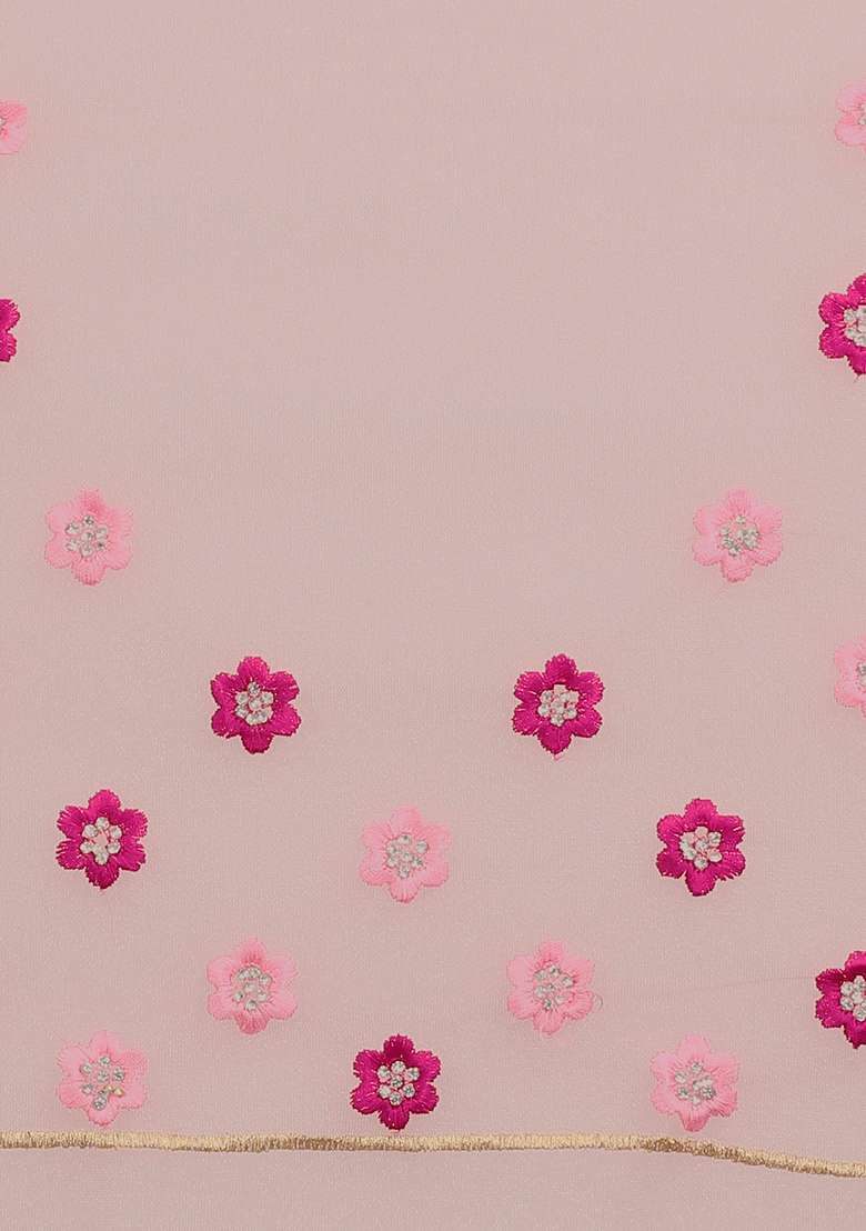 Mouse NET Saree with Embroidery for Diwali | Wedding & Festive Wear - Indya