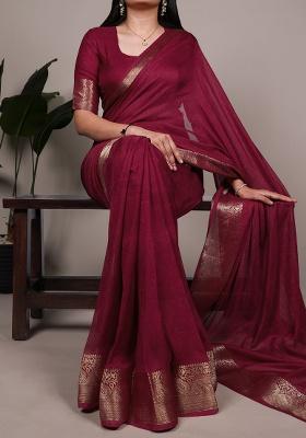 Crimson Printed Mass Mello Saree Set